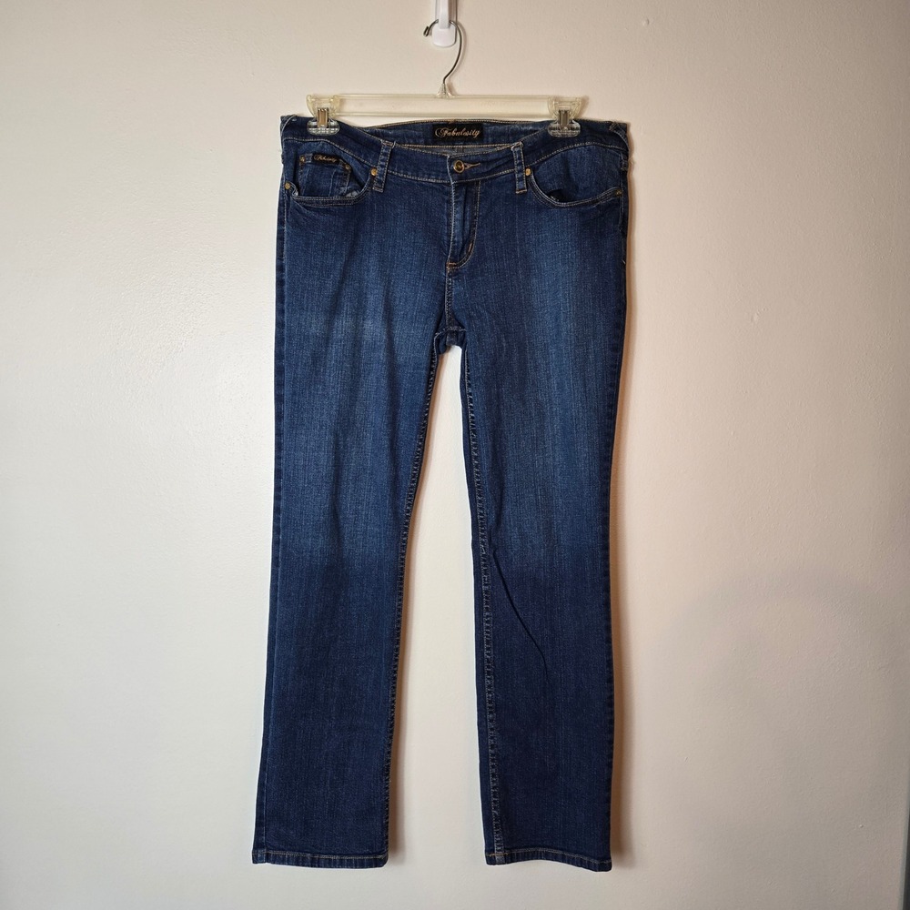 Fabalosity Womens Dark Wash Straight Leg Jeans Blue Size 15 B1LDB0KT‎